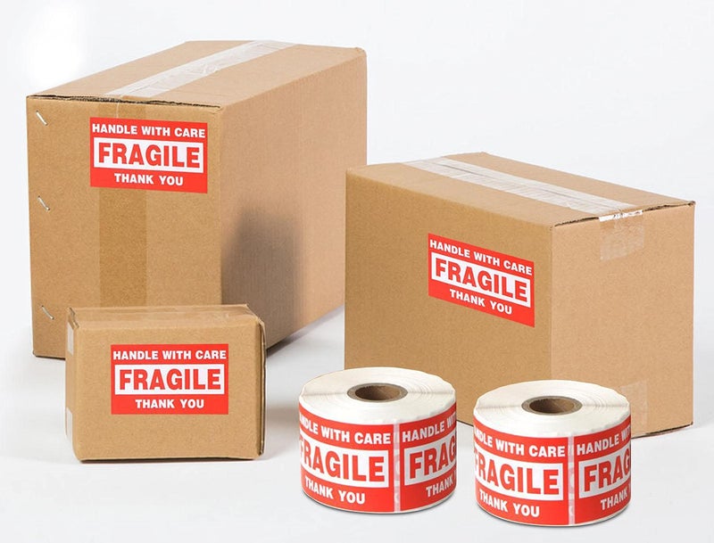 9527 Product 2'' x 3'' Fragile Stickers with Care Warning - Shipping Labels Stickers,500 Labels/Roll, 1 Roll - Image 5